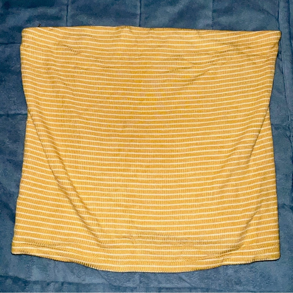 Yellow Striped Tube Top